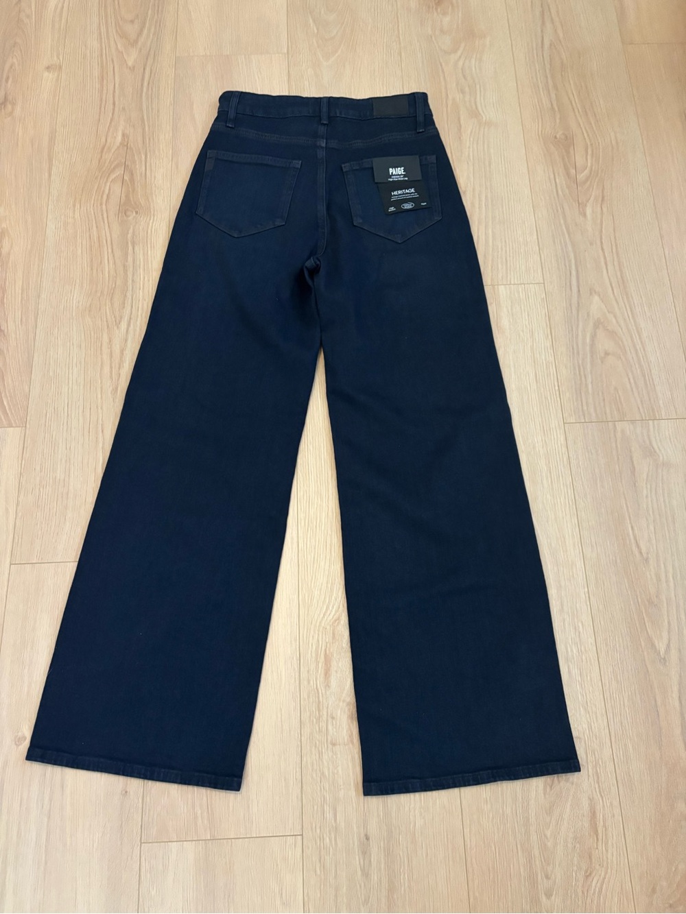 PAIGE Dark Blue Wide Leg Jeans - Picture 5 of 9